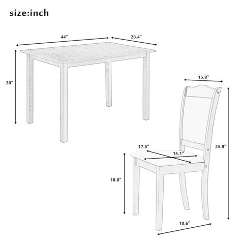 5-Piece Wood Dining Table Set Kitchen Dining Set with 4 Chairs & Table - Bed Bath & Beyond ...