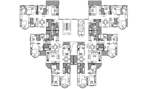 3 BHK Cluster Apartment Design Plan | Apartment design, Design planning, Cluster house