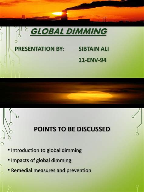 An In-Depth Analysis of Global Dimming: Causes, Impacts, and Potential ...