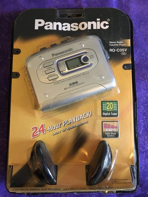 Panasonic XBS Stereo AM/FM Radio Cassette Player & Headphones RQ-CO5V NIP NEW - Cassette Players