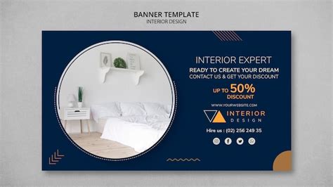 Free PSD | Interior design horizontal banner