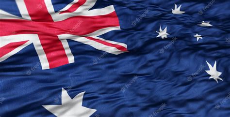 Premium Photo | The australia and oceania flag of the country of australia is wavy