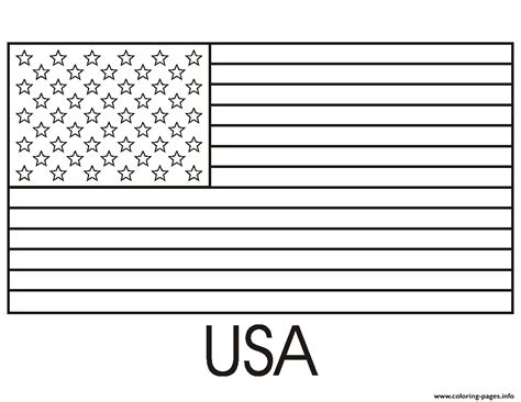 Usa Flag Easy Coloring page Printable