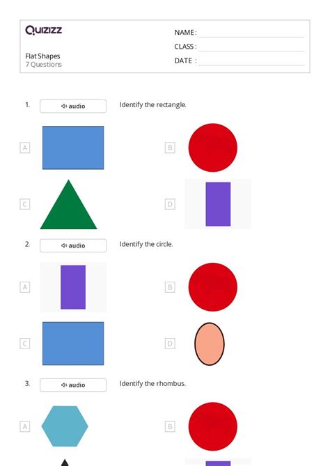 50+ Flat Shapes worksheets for Kindergarten on Quizizz | Free & Printable