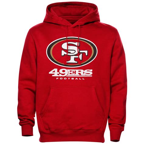 Mens San Francisco 49ers Scarlet Critical Victory Pullover Hoodie