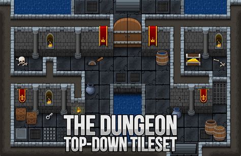 The Dungeon - Top Down Game Tileset - Game Art 2D