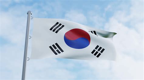 Realistic 3D rendering looping South Korea flag animation video background 8040672 Stock Video ...