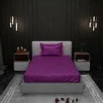 Buy Stoa Paris Sateen Elastic Fitted Bedsheets for Single Size Bed Plum ...
