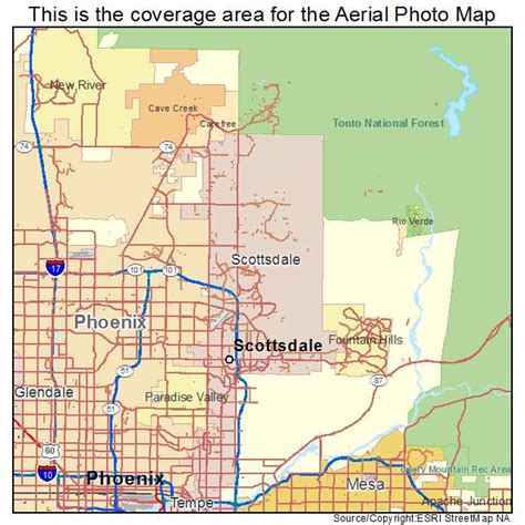 Aerial Photography Map of Scottsdale, AZ Arizona