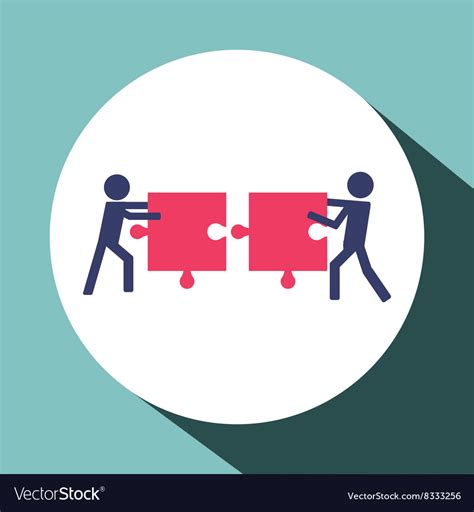 Teamwork with puzzle design Royalty Free Vector Image