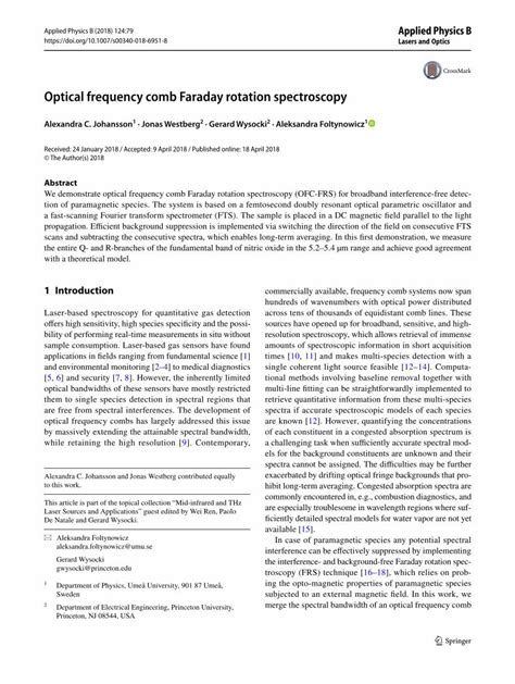 (PDF) Optical frequency comb Faraday rotation spectroscopy - PDFSLIDE.NET