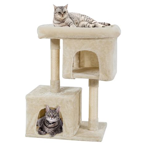 Gymax Luxury Cat Tree Cat Tower for Large Cats w/Sisal Post & Double Cozy Plush Condos | Walmart ...