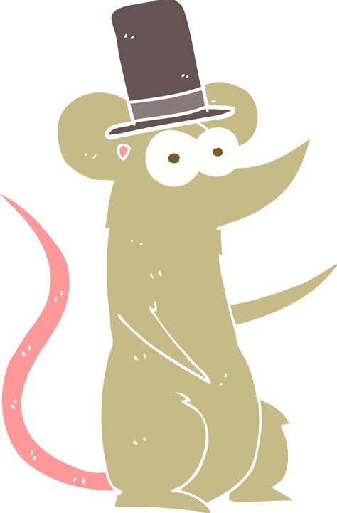 flat color illustration of mouse wearing top hat 12078850 Vector Art at Vecteezy