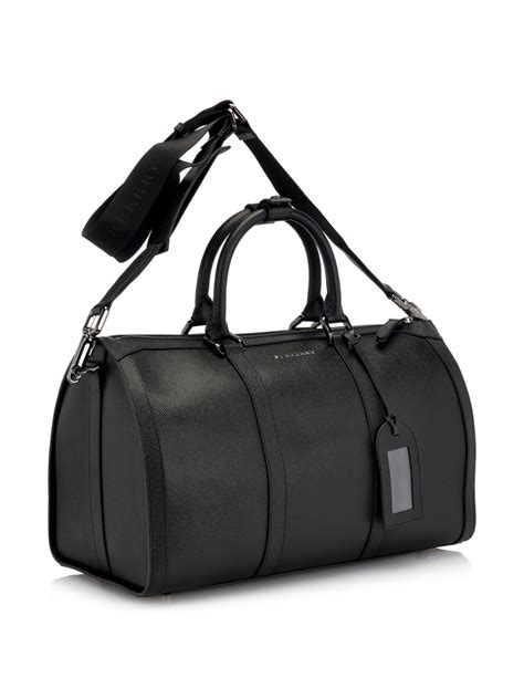 Burberry Leather Weekend Bag in Black for Men | Lyst