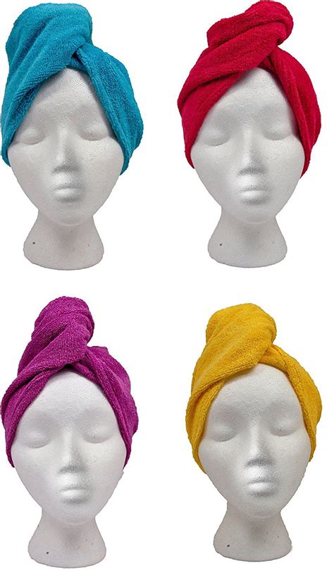 Turbie Twist 100% Cotton Hair Towel Wrap for Women and Men (4 Pack) | Turbie twist, Twist ...