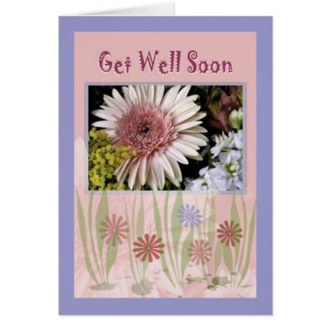 Pink Daisy Flower Bouquet, Friend, Get Well Soon Card | Zazzle