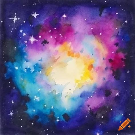 Watercolor painting of stars in space on Craiyon