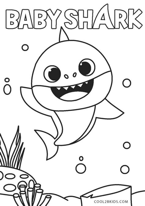 Free Printable Baby Shark Coloring Pages For Kids | Dự án nghệ thuật, Mỹ thuật, Hoạt hình