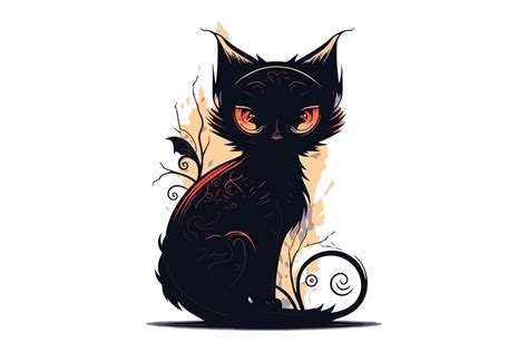 cat tattoo black and white vector illustration 22329662 Vector Art at ...