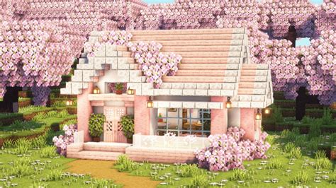 [Minecraft] How to Build a Cute Cherry Blossom House / Tutorial - YouTube