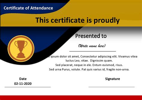 49 Free Certificates of Attendance Templates (Word)