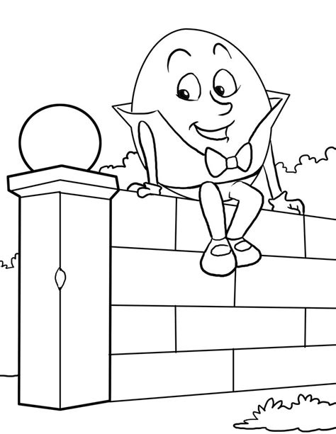 Humpty dumpty coloring pages to download and print for free