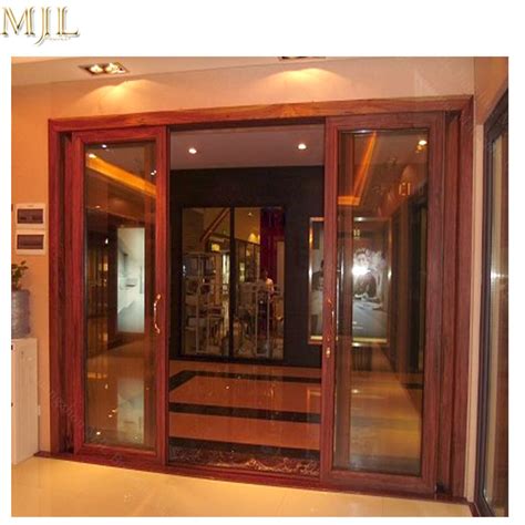 Modern Design Aluminum Frame Clad Wooden Profile Sliding Glass Door - Sliding Door Channel and ...