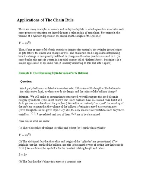 Applications of The Chain Rule | PDF | Gases | Temperature