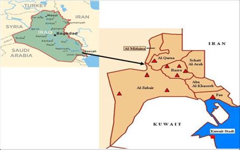 Basrah region in southern Iraq map. | Download Scientific Diagram