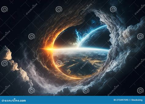 Earth in Space, Earth from Space Cloud Stock Illustration ...