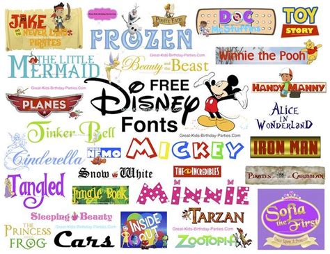 100 FREE DISNEY FONTS | Disney font free, Disney font, Disney scrapbook