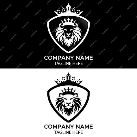 Premium Vector | Black And White Lion Logo Design Template