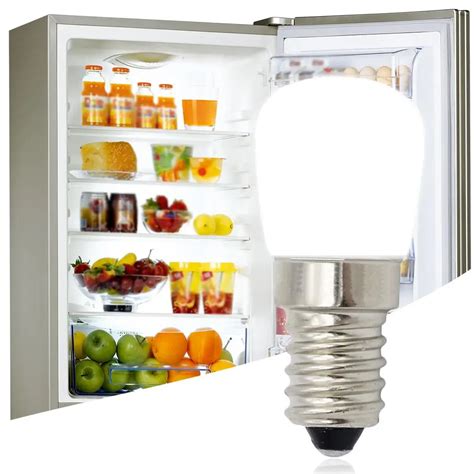 T26 LED Refrigerator Light E14 220V 2835 Cool White/warm White Milk Glass Cover Copper Nickel ...