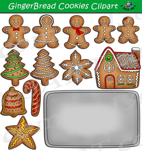 Gingerbread Cookies Clipart Set Download - Clipart 4 School