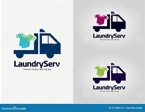 Laundry Service Logo Design Template Stock Vector - Illustration of domestic, logotype: 211480116