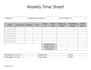 FREE Timesheet Template Printables | Instant Download