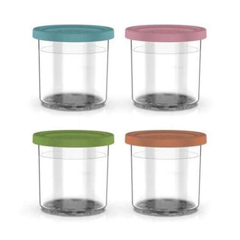 Ninja Ninja Ice Cream Maker Dessert Tubs with Coloured Lids (Set of 4) | Replacement Parts ...