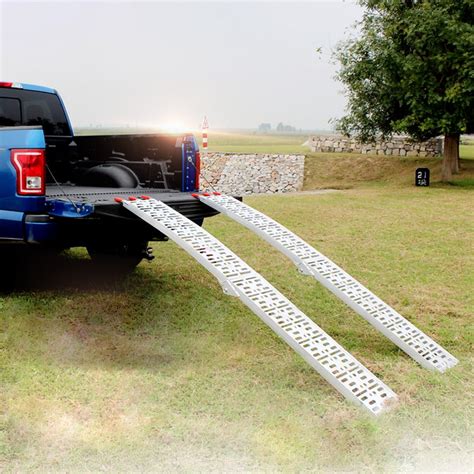 IMSHIE 1 Pair 7.5 Feet Aluminum Truck Ramps/Atv Ramps/Motorcycle Ramp/Loading Ramps for Lawn ...