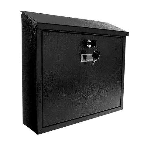 Wall Mounted Lockable Waterproof Mailbox - Black Metal mailbox - My Charity Boxes