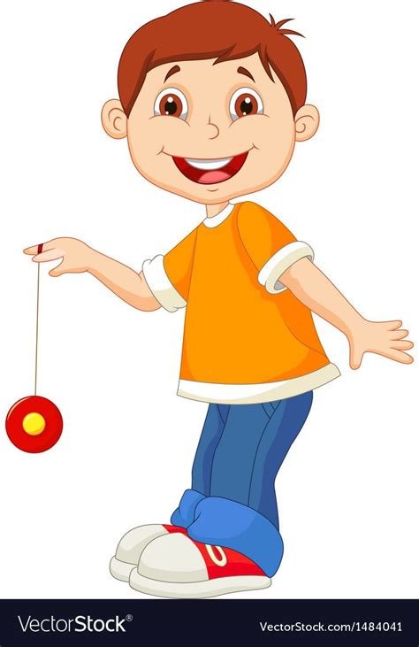 Little boy cartoon playing yo yo Royalty Free Vector Image Cartoon Boy ...