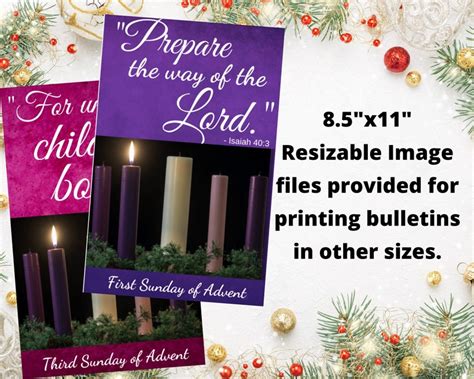 Printable Church Bulletin Covers Advent Set 2 Plus Christmas Eve ...