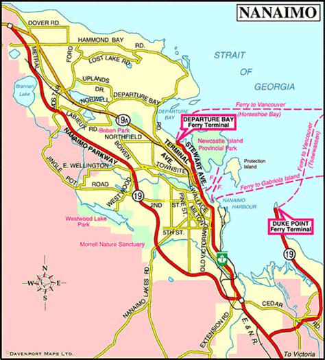 Map of Nanaimo, Vancouver Island - British Columbia Travel and Adventure Vacations