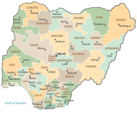 Nigeria Map - Cities and Roads - GIS Geography