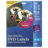 Avery Film DVD Labels, Permanent Adhesive, Matte, 20 Disc Labels and 40 Spine Labels (8962 ...