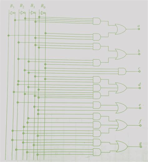 BCD to 7 segment display decoder using diode logic