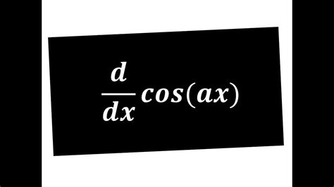 Derivative of cos(x) by First Principle || Derivative of cos(ax) by ...