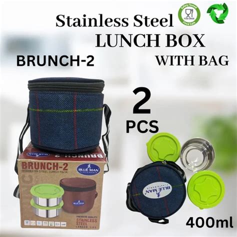 Stainless Steel Lunch Box with Bag, 400 mL at Rs 270/piece in Hyderabad | ID: 2850676373655