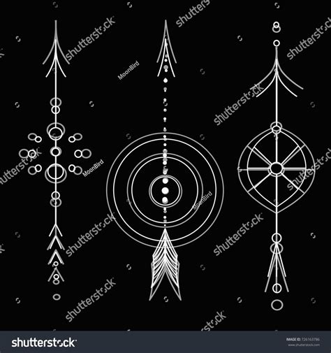 Black White Tattoo Art Arrows Stock Vector (Royalty Free) 726163786 | Shutterstock