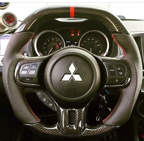 Mitsubishi EVO X OEM Flat Bottom Carbon Fiber Steering Wheel ...