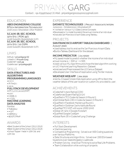 Amazon SDE Resume | Download Free PDF | Information Technology ...